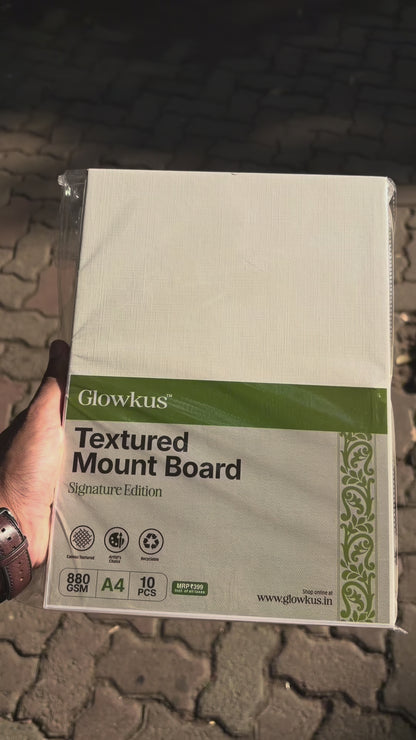 Canvas Textured Mount Board 880 GSM – Pack of 10 Sheets | Signature Edition